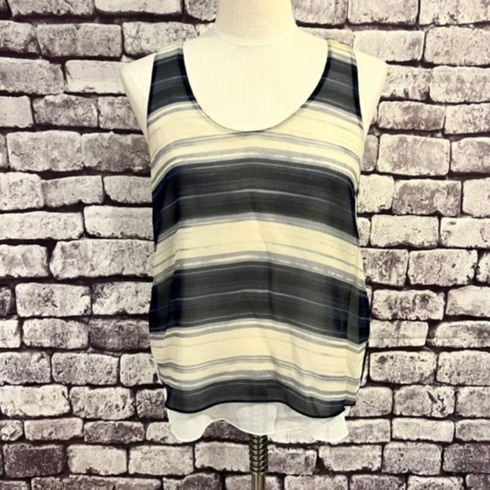 Calvin Klein Jeans NWT Navy & White Sleeveless Blouse Size M